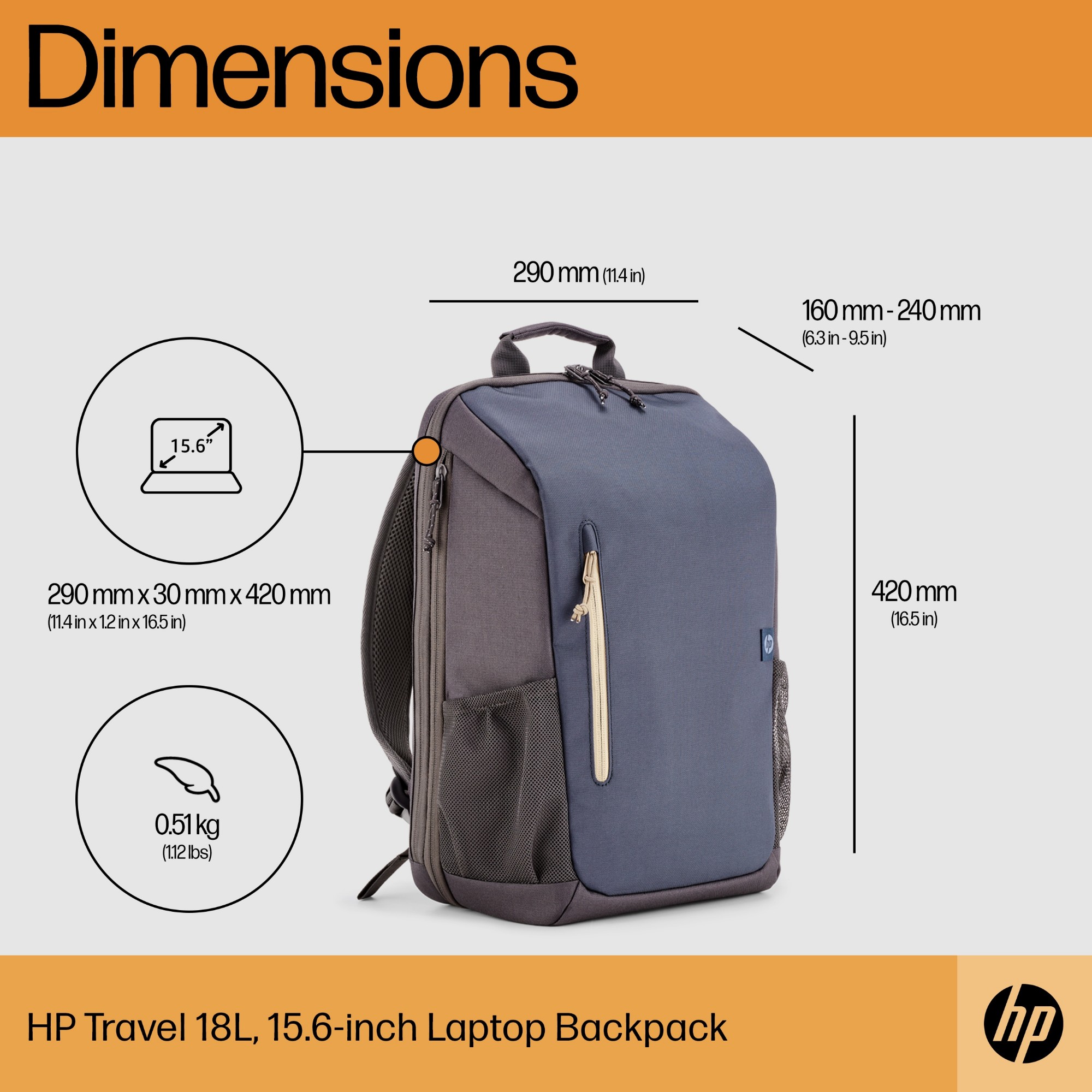 HP Travel 18 Liter 15 6 Iron Grey Laptop Backpack 0 In Distributor