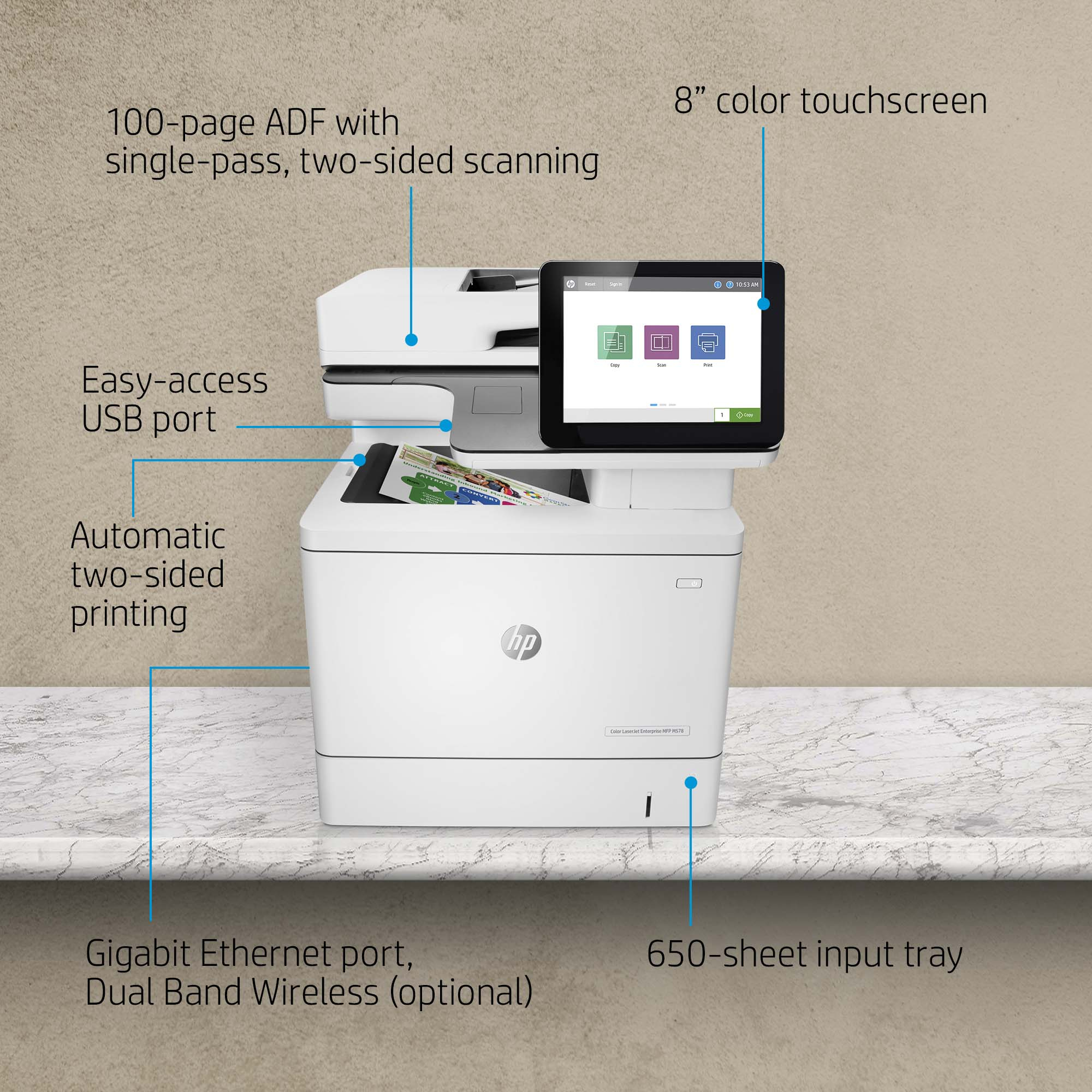 Hp Color Laserjet Enterprise Mfp M Dn Print Copy Scan Fax