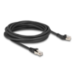 DeLOCK RJ45 Network Cable Cat.8.1 S/FTP plug 45° left angled to plug straight up to 40 Gbps 5 m black