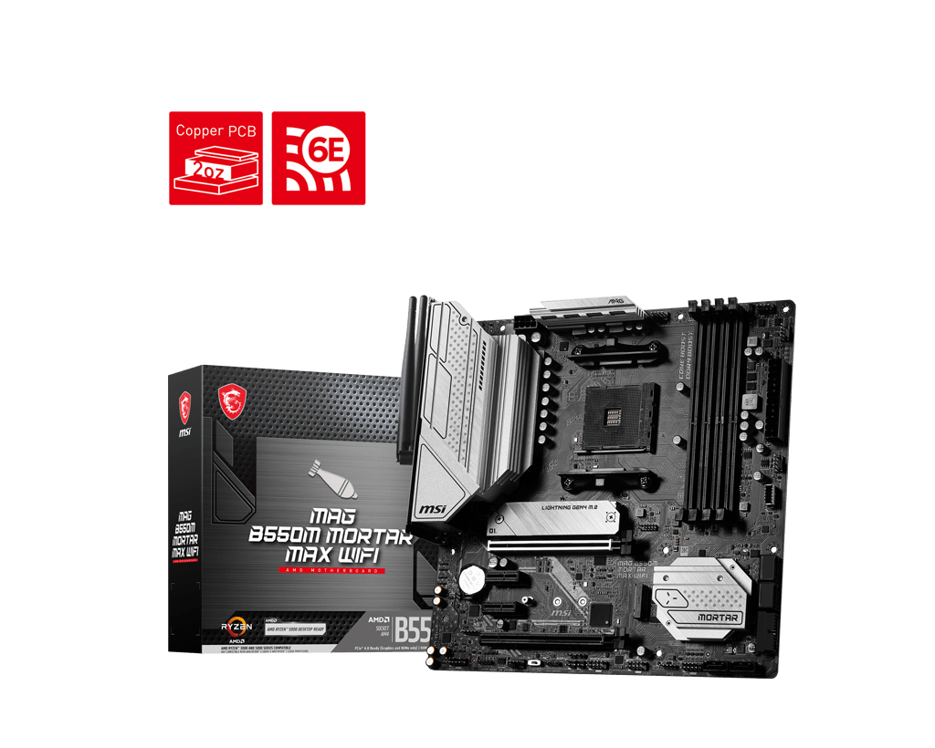 Image of MSI MAG B550M MORTAR MAX WIFI AMD B550 Socket AM4 micro ATX