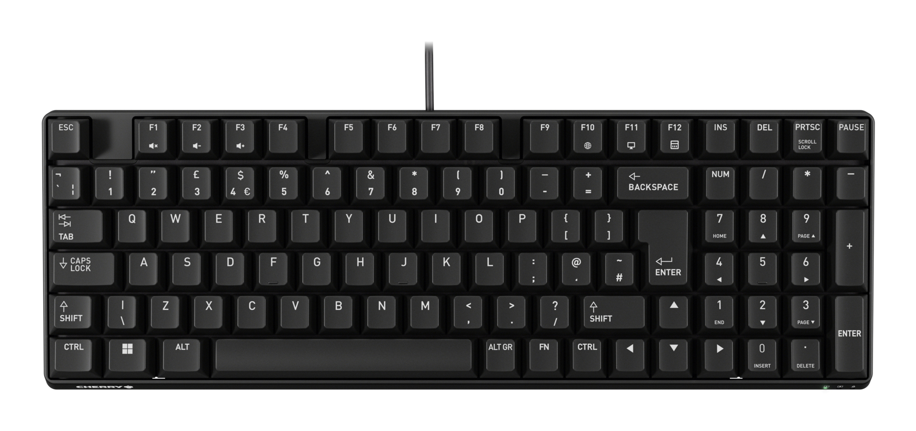CHERRY K37ID keyboard Industrial USB QWERTY UK English Black