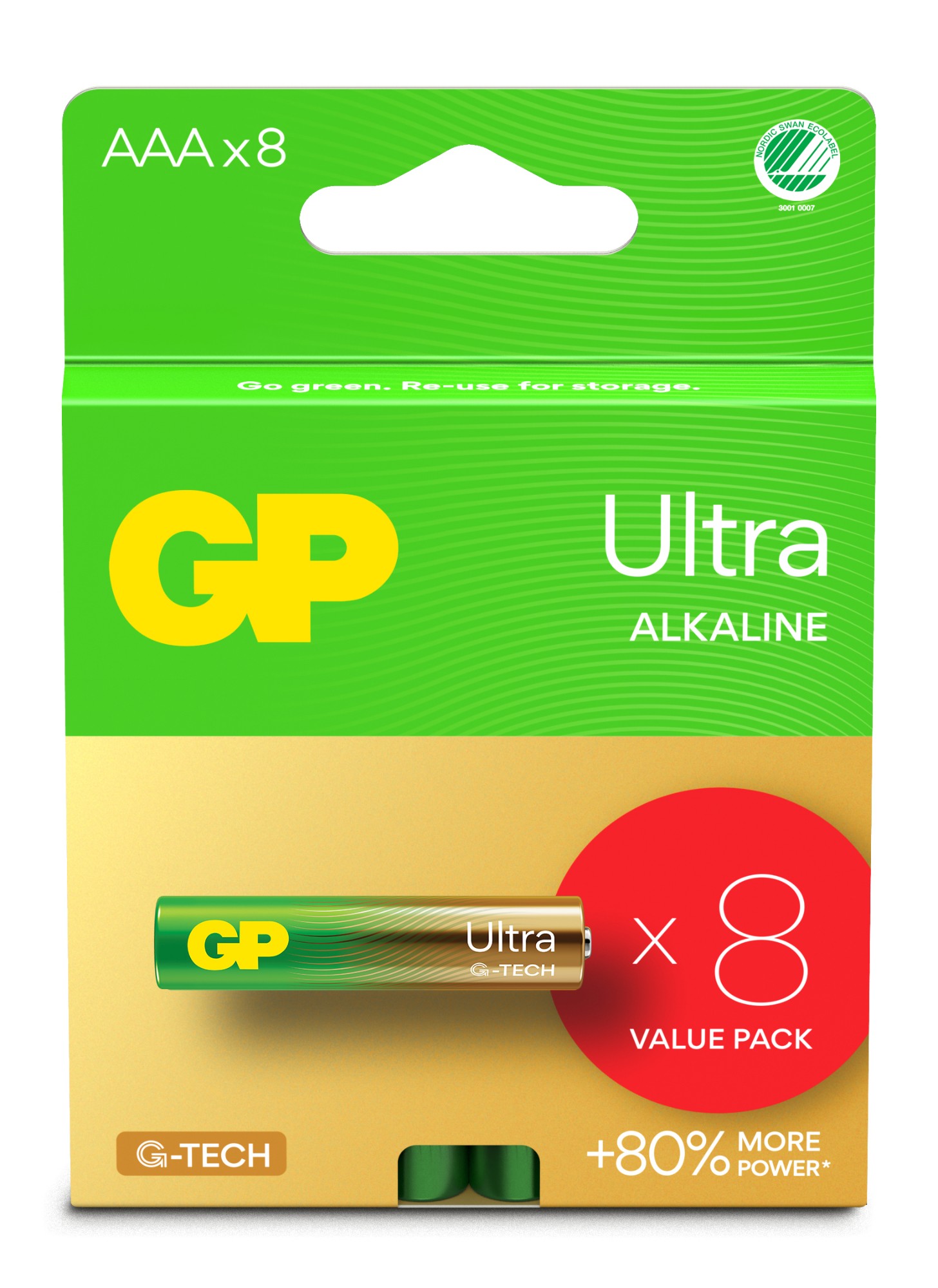 EU Product - GP Ultra Alkaline AAA Battery, 24AU/LR03, 8-pack thumbnail