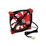 Inter-Tech N-120-R Computer behuizing Ventilator Zwart, Rood
