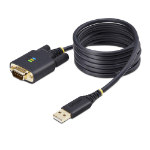 StarTech.com .com 6.6ft/2m USB to Null Modem Serial Adapter Cable, FTDI, RS232 - USB / serial cable - USB (M) to DB-9 (M) - 2 m - black