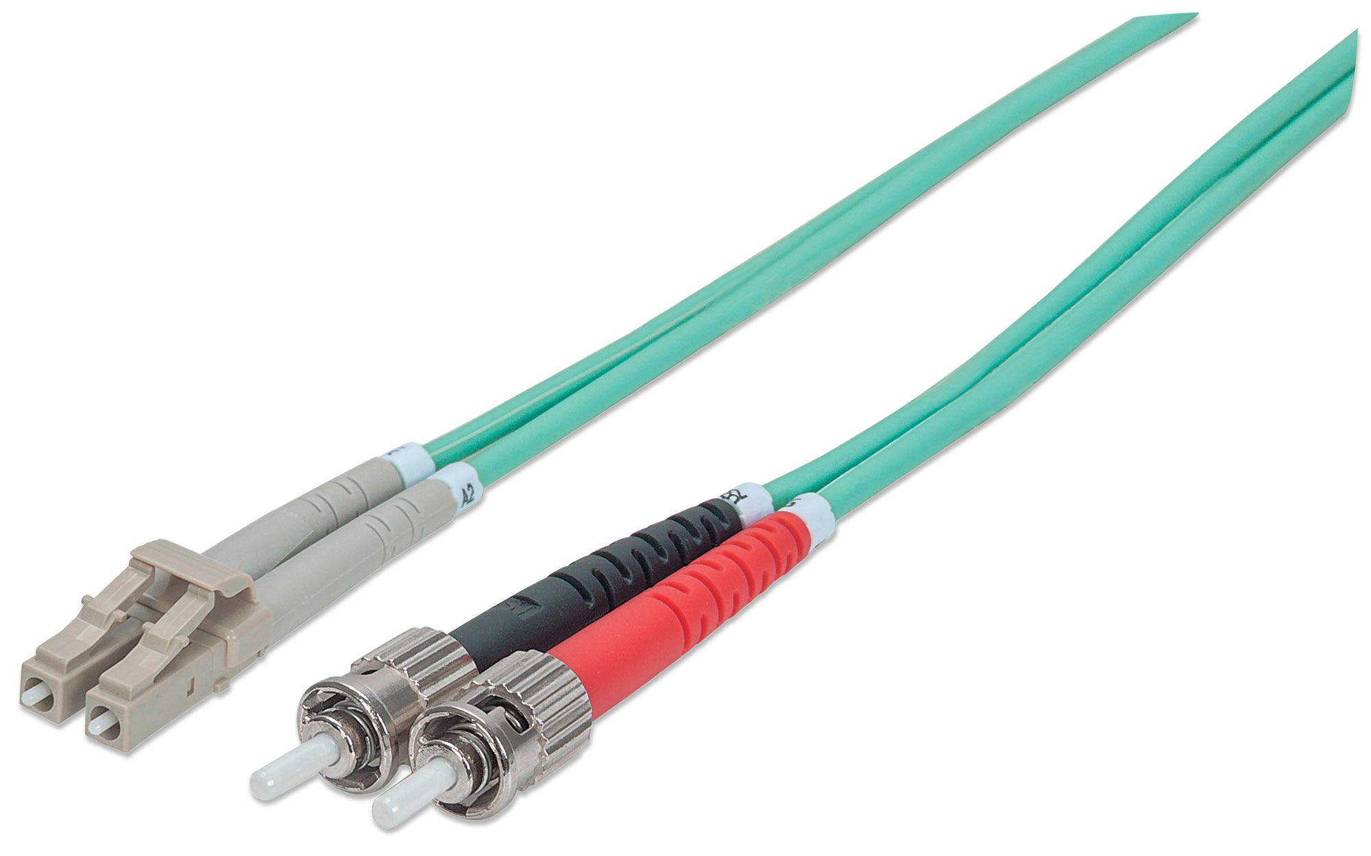 Photos - Cable (video, audio, USB) INTELLINET Fiber Optic Patch Cable, OM3, ST/LC, 1m, Aqua, Duplex, Mult 751 
