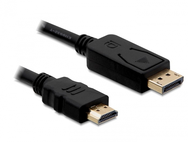 DeLOCK Displayport/HDMI, 1m HDMI Type A (Standard) Black
