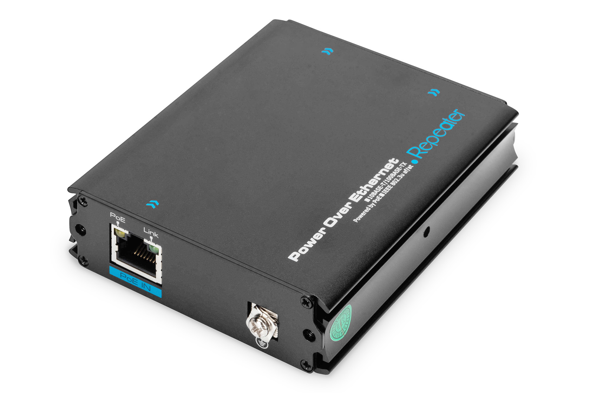 Photos - Powerline Adapter Digitus 1 Port zu 2 Port Fast Ethernet PoE+ Repeater, 802.3 af/at DN-95122 