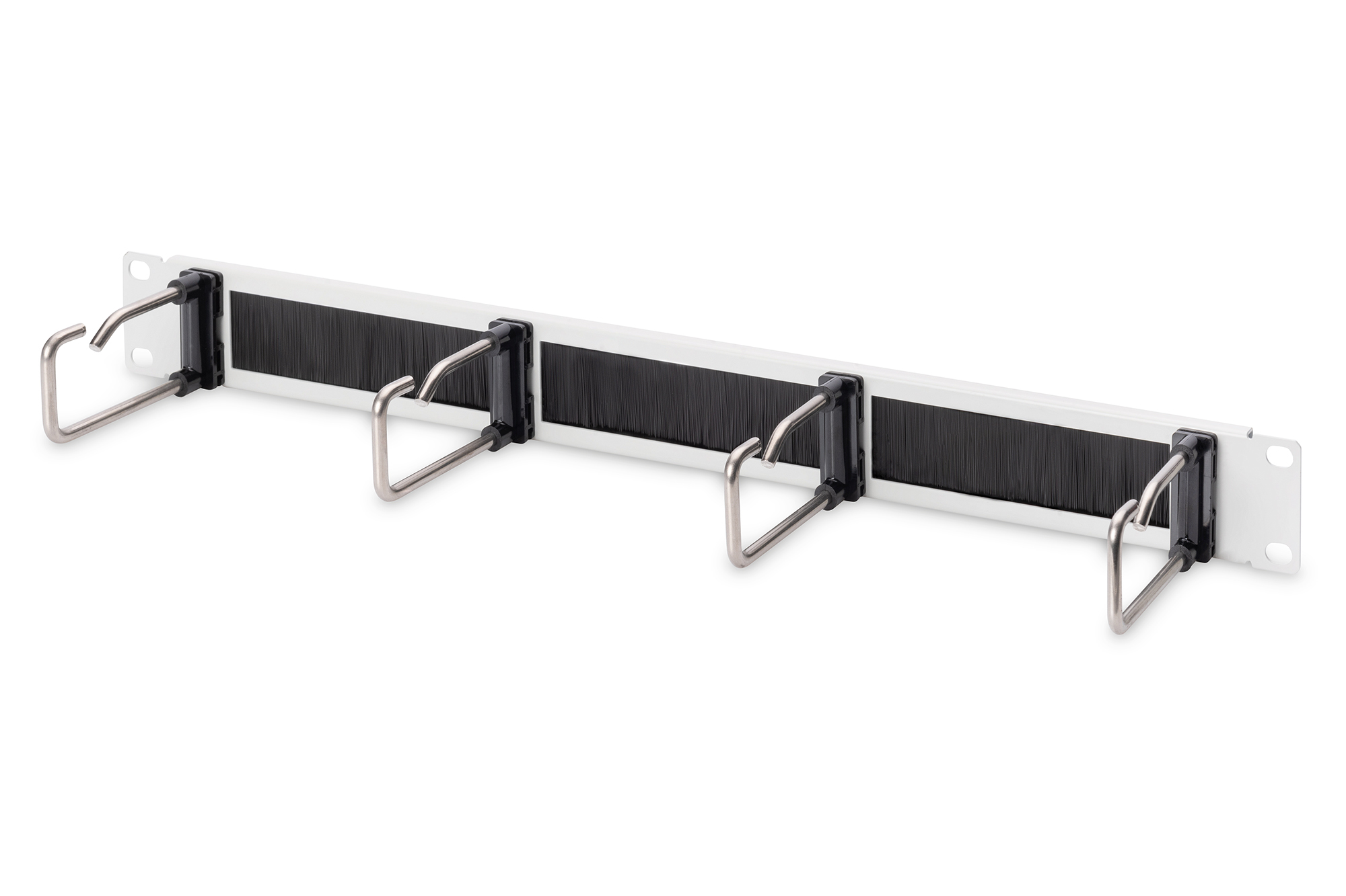 Digitus Cable Management Panel with Steel Rings and Brush Strip for 482.6 mm (19") Cabinets, 1U