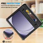 PISEN Samsung Galaxy Tab A9+ (11') Kid Friendly Case Black - Shockproof, Raised Edges, 180° Rotation, Portable & Lightweight, Perfect for Kid