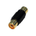 Cables Direct Single Female RCA Coupler Cable combiner Black