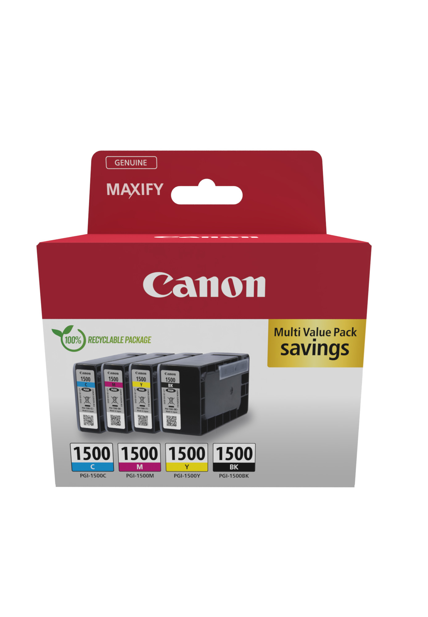 Image of Canon 9218B006/PGI-1500BKCMY Ink cartridge multi pack Bk,C,M,Y...