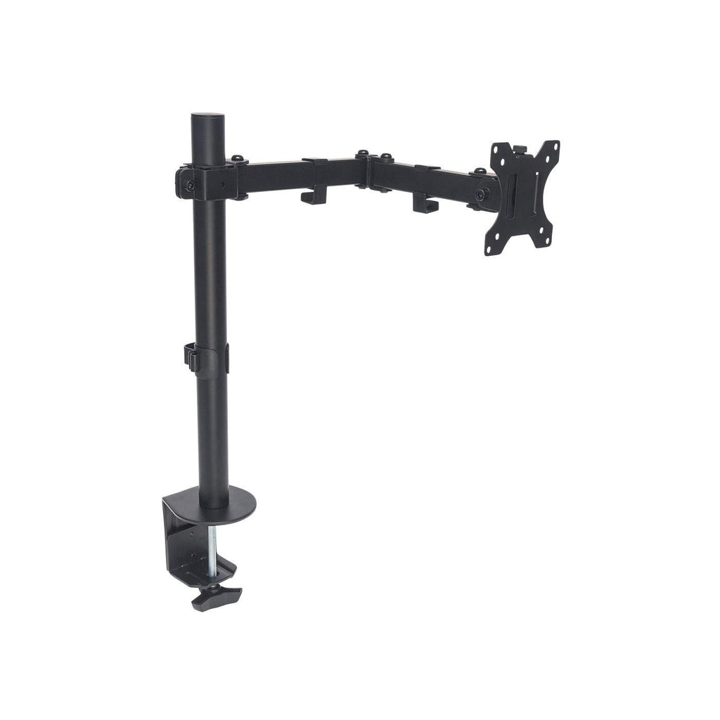 Manhattan-TV---Monitor-Mount--Desk--Full-Motion--1-screen--Screen-Sizes--10-27---Black--Clamp-Assembly--VESA-75x75-to-100x100mm--Max-8kg--Lifetime-Warranty