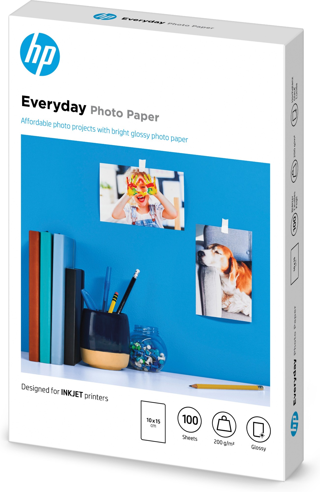 HP White 10x15cm Everyday Glossy Photo Paper (Pack of 100) CR757A