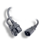 Monoprice 41094 power cable Black 13.8" (0.35 m) C14 coupler 2 x C13 coupler