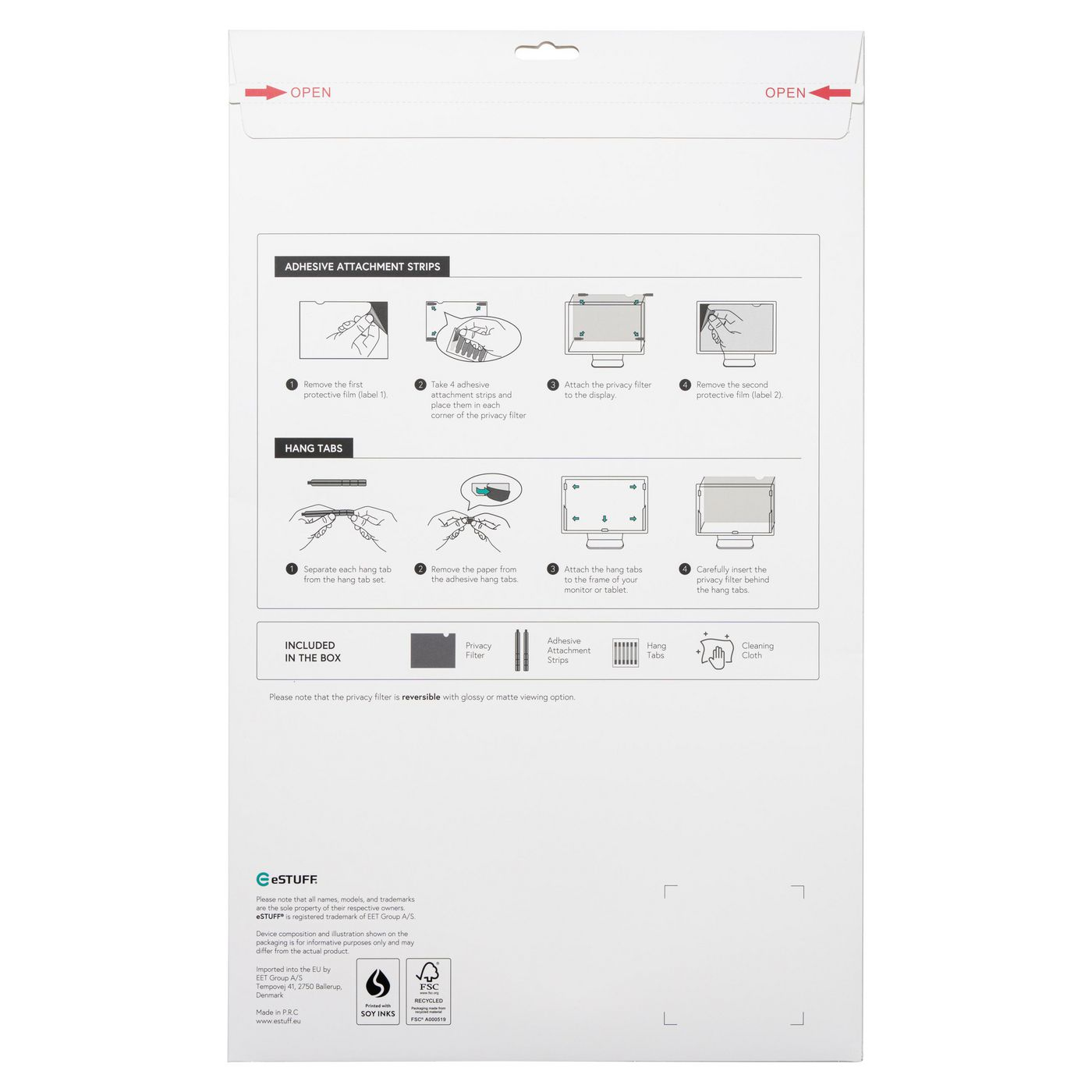 eSTUFF GLBB31698393 display privacy filter 80 cm (31.5") Monitor Frameless display privacy filter