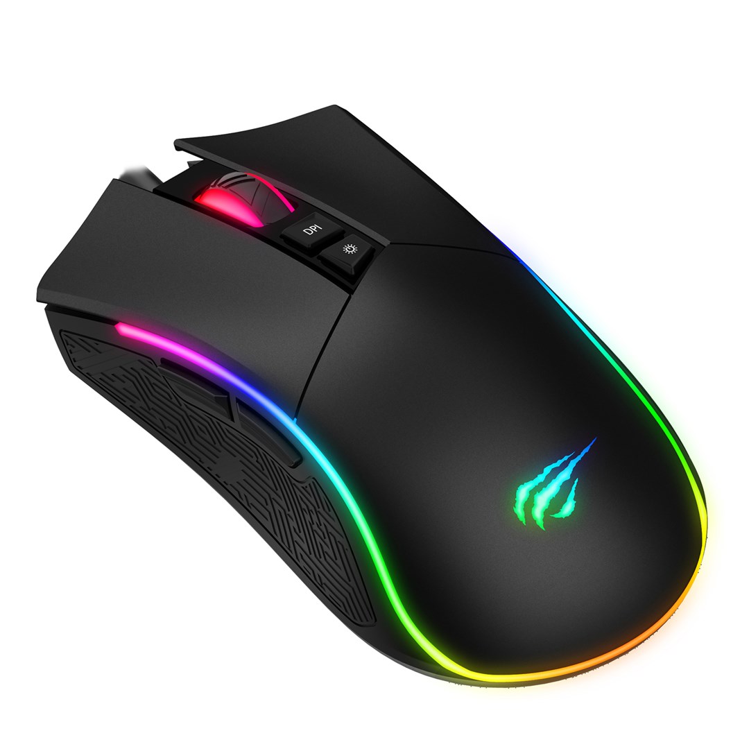 HAV it MS1001S - Optical right-handed gaming mouse, USB type A, black-grey