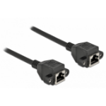 DeLOCK Network Extension Cable S/FTP RJ45 jack to RJ45 jack Cat.6A 1 m black