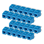 StarTech.com Cat6 Keystone Jack, 24-Pack RJ45 Ethernet Keystone Jacks, UTP Cat6 Wall Jack, 180-Degree 110 Punch Down, Blue