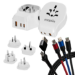Maplin Worldwide Travel Adapter + USB-A-USB-C/Lightning/Micro USB 3-in-1 Cable