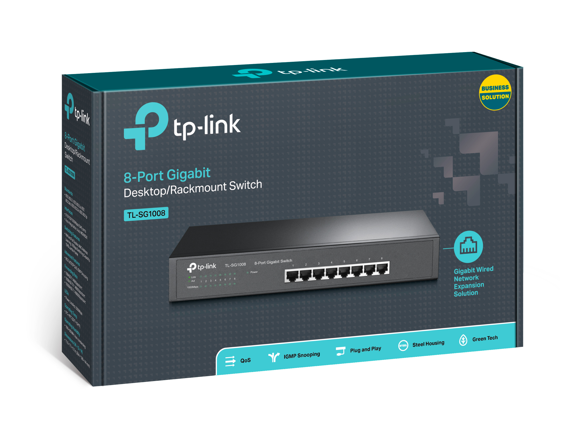 TP-Link TL-SG1008 network switch Unmanaged Gigabit Ethernet (10/100/1000) Black