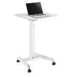 ProperAV Mobile Desk Trolley Workstation with Gas Spring Height Adjustment White