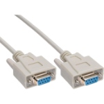 Microconnect Null modem DB9 female / female cable, molded, Beige, 3m