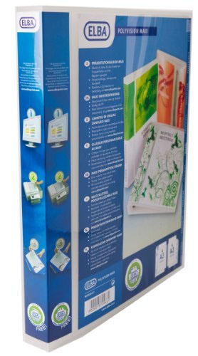 Elba Polyvision A3 Maxi Portrait Clear 25mm 4 D-Ring Presentation Binder (5 Pack) 100080802
