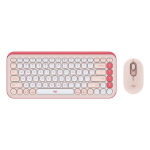 Logitech POP Icon Combo keyboard Mouse included Universal Bluetooth QWERTY English Pink, White