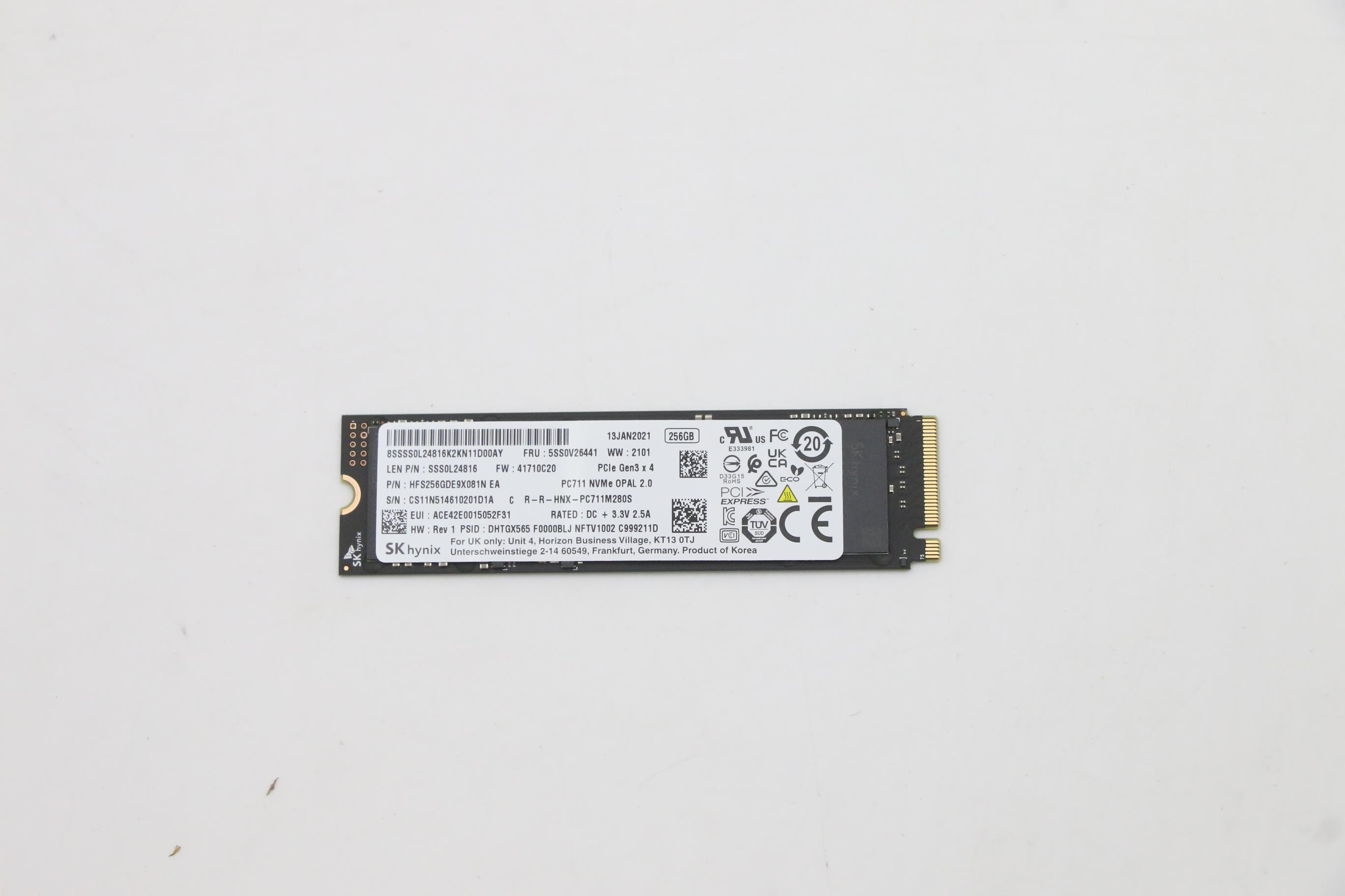 Image of Lenovo 5SS0V26441 internal solid state drive M.2 256 GB PCI...