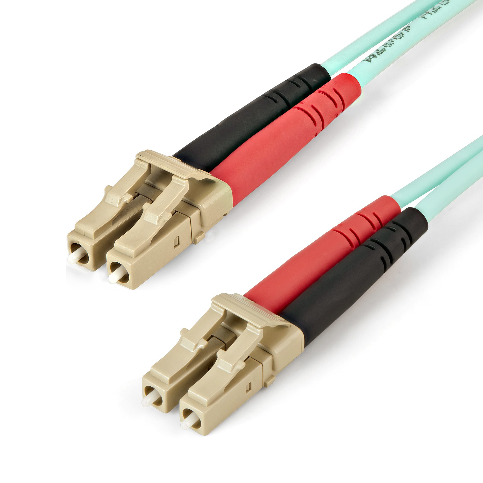 Image of StarTech.com Aqua OM4 Duplex Multimode Fiber Optic Cable - 100 Gb...