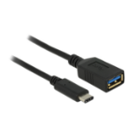 DeLOCK 0.15m USB 3.1 USB cable USB 3.2 Gen 2 (3.1 Gen 2) USB C USB A Black