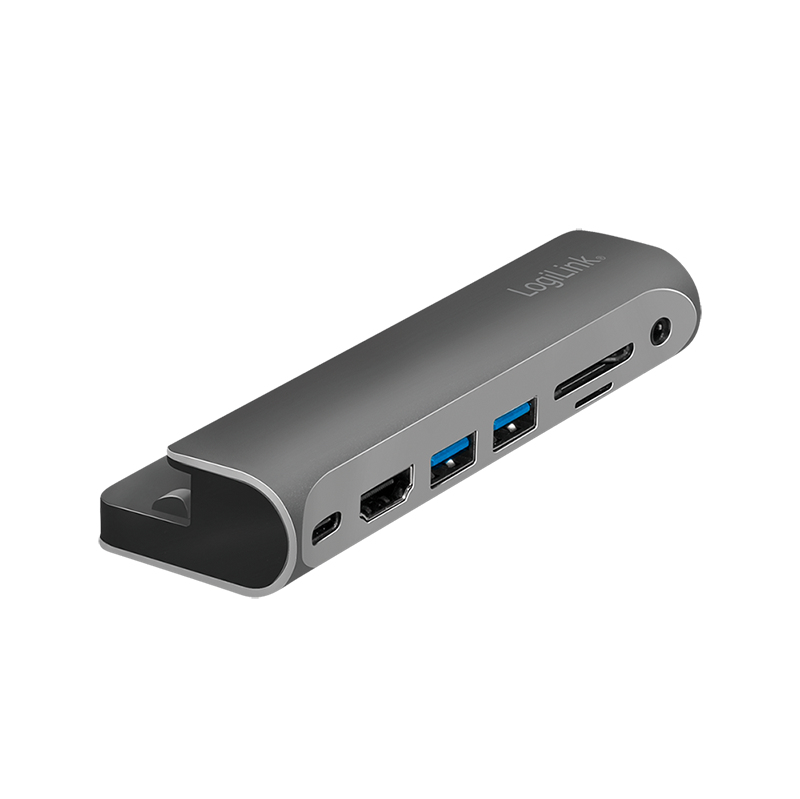 Image of LogiLink UA0385 notebook dock/port replicator USB Type-C Black, Silver