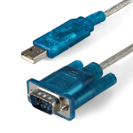 StarTech.com ICUSB232SM3 cable gender changer DB-9 USB 2.0 A Blue, Transparent