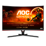 AOC C32G3AE/BK computer monitor 80 cm (31.5") 1920 x 1080 Pixels Full HD LED Zwart, Rood