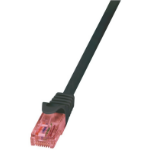 LogiLink Cat.6 U/UTP, 0.5m networking cable Black Cat6 U/UTP (UTP)