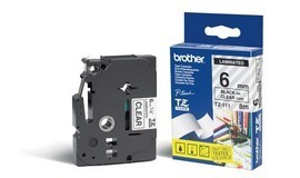 Image of Brother TZE-111 DirectLabel black on Transparent Laminat 6mm x 8m...