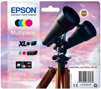 Image of Epson C13T02W94010/502XL/502 Ink cartridge multi pack Bk,C,M,Y...