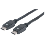 Manhattan DisplayPort 1.1 Cable, 4K@60Hz, 10m, With Latches, Fully Shielded, Black, Lifetime Warranty, Higher 4K Refresh Rate than DISPL10MA (Active 4K@30Hz)