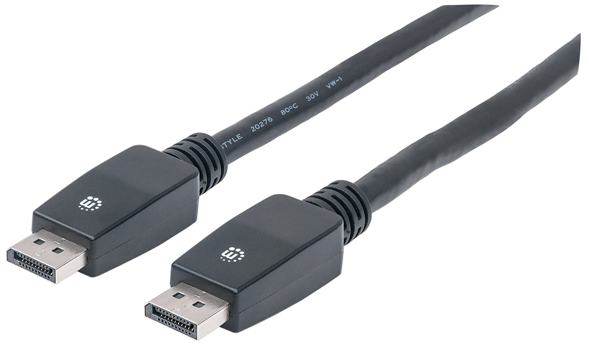 Image of Manhattan DisplayPort 1.1 Cable. 4K@60Hz. 10m. With Latches. Fully Shi
