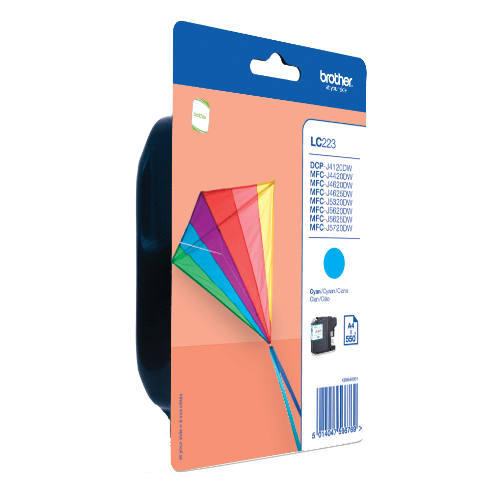Brother LC-223CBP Ink cartridge cyan Blister. 550 pages ISO/IEC 24711