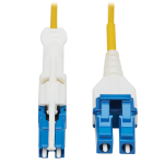 Tripp Lite N381L-01M 400G Duplex Singlemode 9/125 OS2 Fiber Optic Cable (CS-UPC/LC-UPC), Round LSZH Jacket, Yellow, 1 m