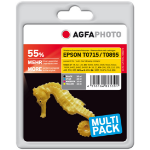 AgfaPhoto APET071_T089SETD inktcartridge 1 stuk(s) Zwart, Cyaan, Magenta, Geel