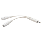 Tripp Lite P313-06N-WH 3.5mm Mini Stereo Cable adapter Y Splitter for Speakers and Headphones (M to 2x F) White, 6-in. (15.24 cm)
