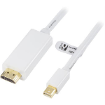 Deltaco DP-HDMI202 video cable adapter 2 m Mini DisplayPort HDMI Type A (Standard) White