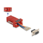 DeLOCK D-Sub 9 pin female to RJ12 female Assembly Kit red