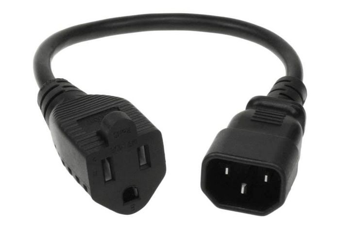 Image of Microconnect PE110403SJTC14-IT power cable Black 0.3 m NEMA 5-15R...
