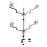 LogiLink Quad Monitor mount, 17"-32", aluminum, silver
