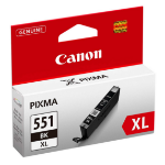 Canon 6443B001/CLI-551BKXL Ink cartridge black high-capacity, 5.53K pages ISO/IEC 24711 1130 Photos 11ml for Canon Pixma IP 8700/IX 6850/MG 5450/MG 6350/MX 725