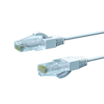 4Cabling 1.5m CAT6A THIN U/UTP LSZH 28 AWG RJ45 Network Cable | 10 Pack White