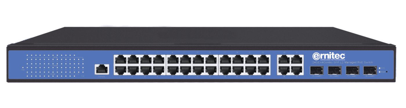 Image of Ernitec Managed Layer 2, 24 Gigabit ports, 4 Gigabit SFP ports